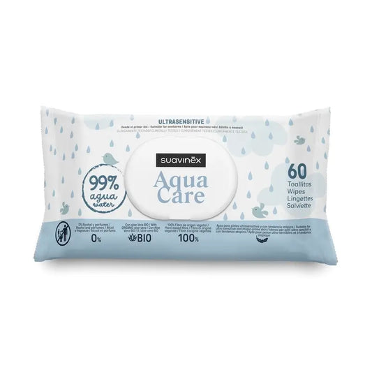 Suavinex Toallitas Aqua Care, 60 Unidades