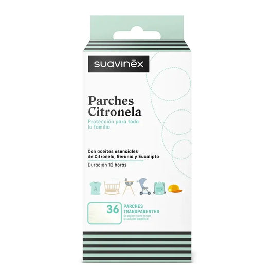 Suavinex Parches De Citronela Antimosquitos, 36 Unidades