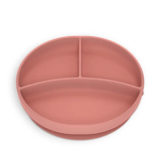 Suavinex Plato De Silicona Con Ventosa Y Divisiones, +6 Meses, Rosa