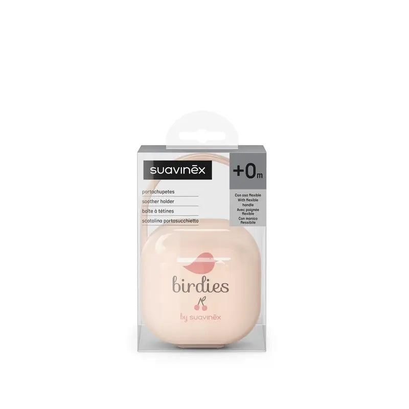 Suavinex Portachupetes +0 Meses Birdies Rosa