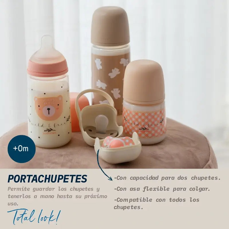 Suavinex Portachupetes +0 Meses Wild&Free Rosa