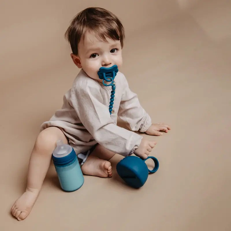 Suavinex Portachupetes De Silicona Con Asa, +0 Meses, Ballad Blue