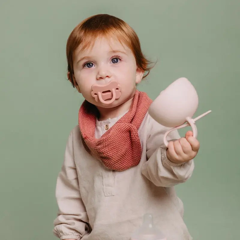 Suavinex Portachupetes De Silicona Con Asa, +0 Meses, Rosewater