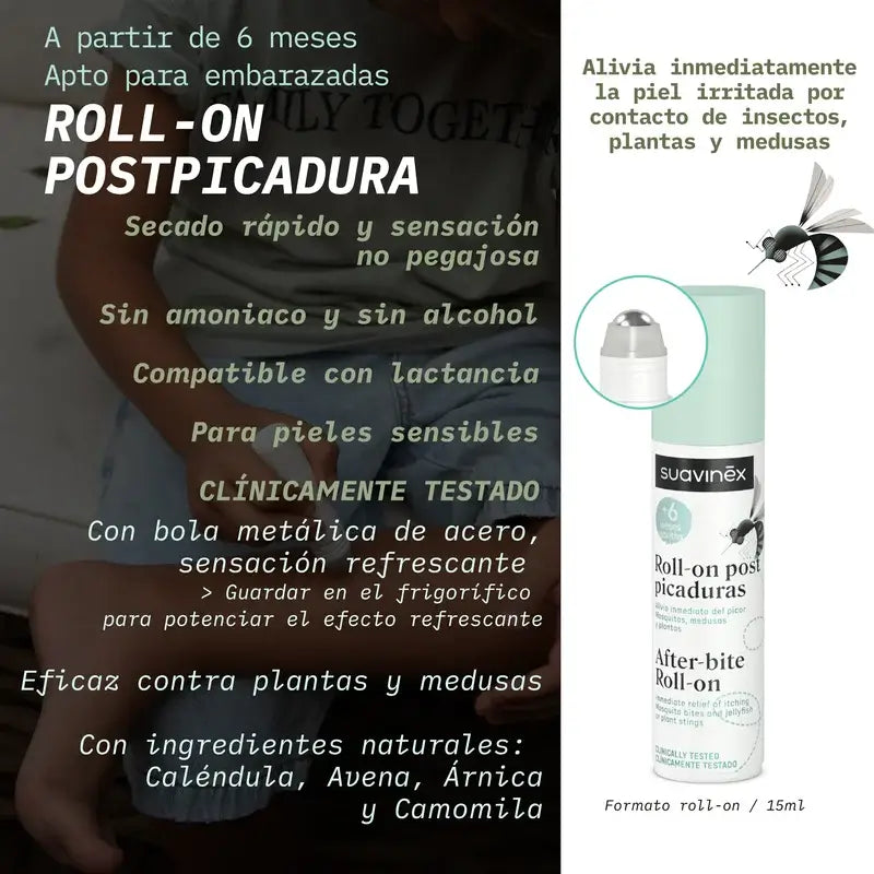 Suavinex Roll-On Post-Picaduras, +6 Meses, 15 Ml
