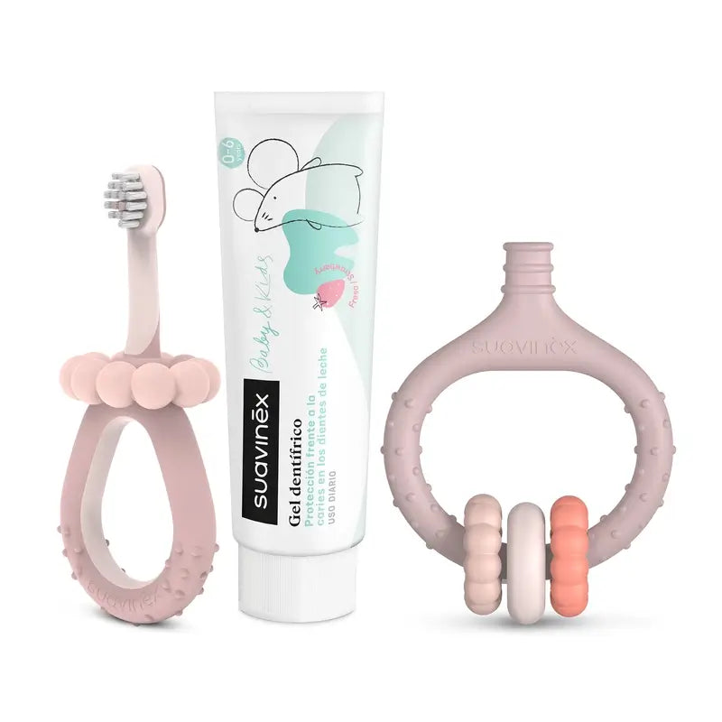 Suavinex Set Inicio Cuidado Dental +0 Meses, Rosa