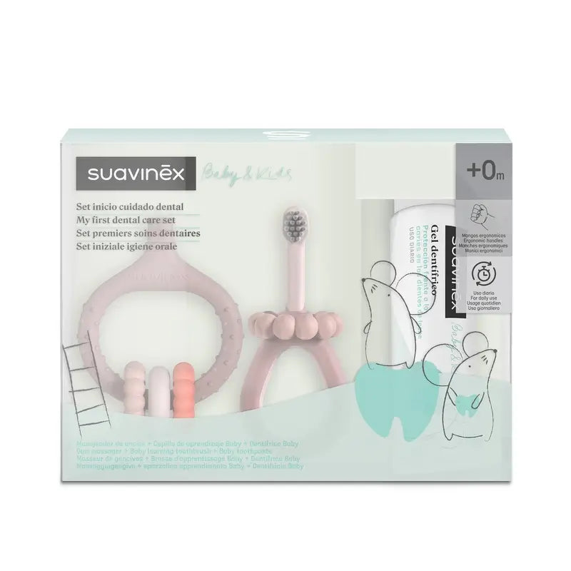Suavinex Set Inicio Cuidado Dental +0 Meses, Rosa