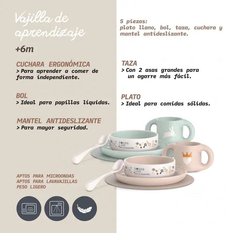 Suavinex Vajilla Bebés +6 Meses, Rosa