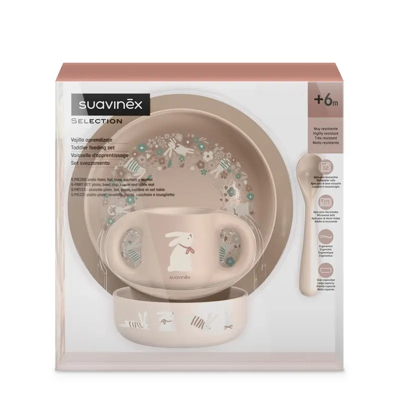 Suavinex Vajilla Bebés +6 Meses, Rosa