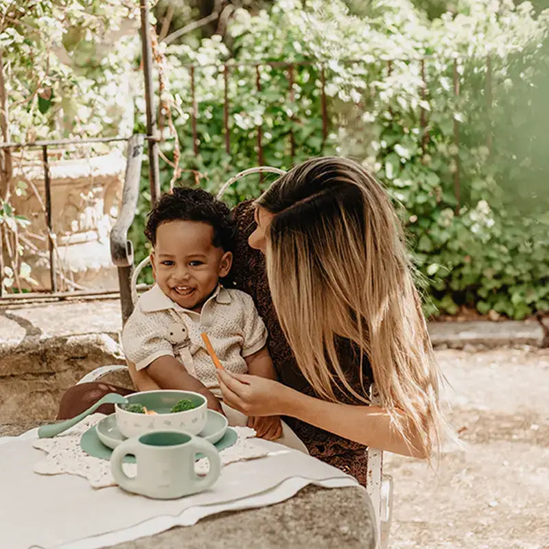 Suavinex Vajilla Bebés +6 Meses, Blanco Verde