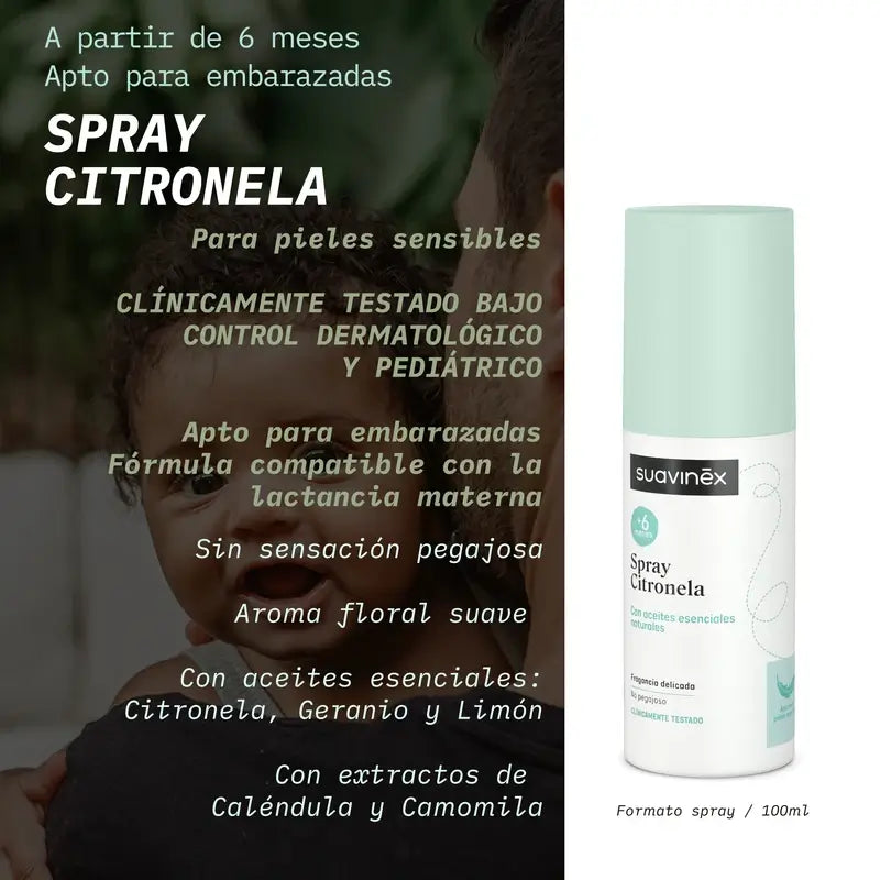 Suavinex Spray De Citronela, +6 Meses Y Embarazadas, 100 Ml