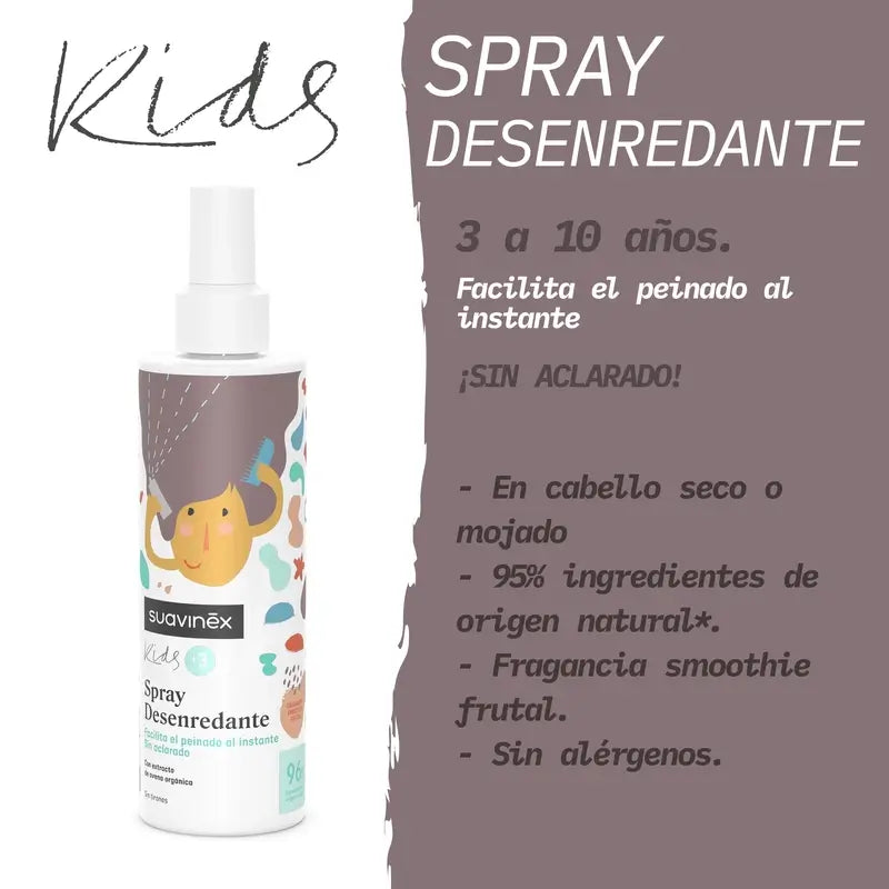 Suavinex Spray Desenredante Sin Aclarado Niños Y Niñas, 250 Ml