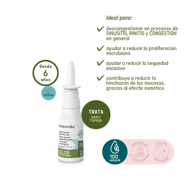 Suavinex Spray Nasal Descongestionante +6 Años, 30 ml