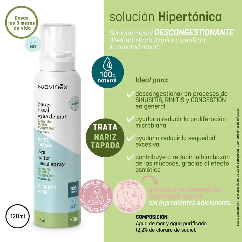 Suavinex Spray Nasal Hipertónico, 120 Ml