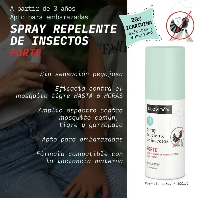 Suavinex Spray Repelente Mosquitos Forte, +3 Años Y Embarazadas, 100 Ml