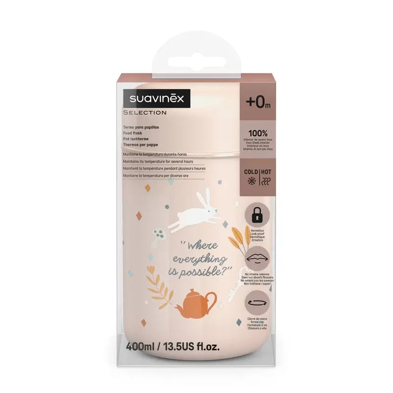 Suavinex Termo Papillero 400 Ml, Wonderland Rosa