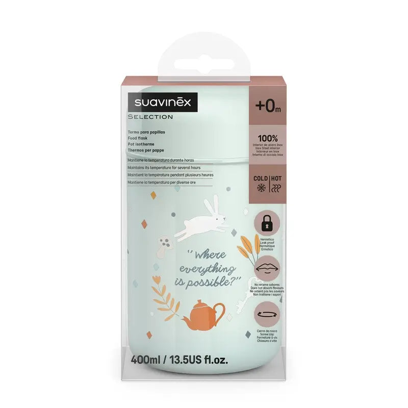 Suavinex Termo Papillero 400 Ml, Wonderland Verde