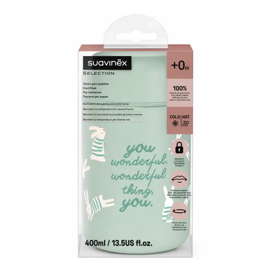 Suavinex Termo Papillero 400 Ml, Wonderland Verde