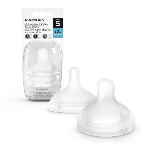Suavinex Pack 2 Tetinas Fisiológicas Sx Pro De Silicona. Flujo Medio (M)