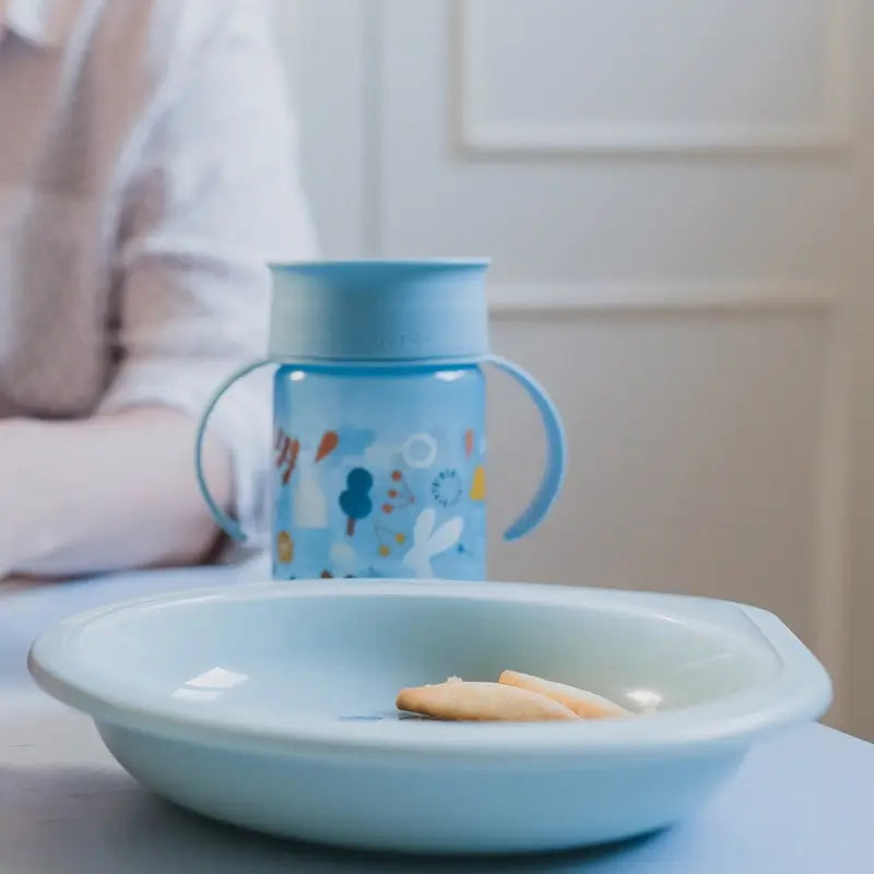 Suavinex Vaso 360 Entrenamiento Con Asas 340 Ml, Antiderrame, +12 Meses, Azul