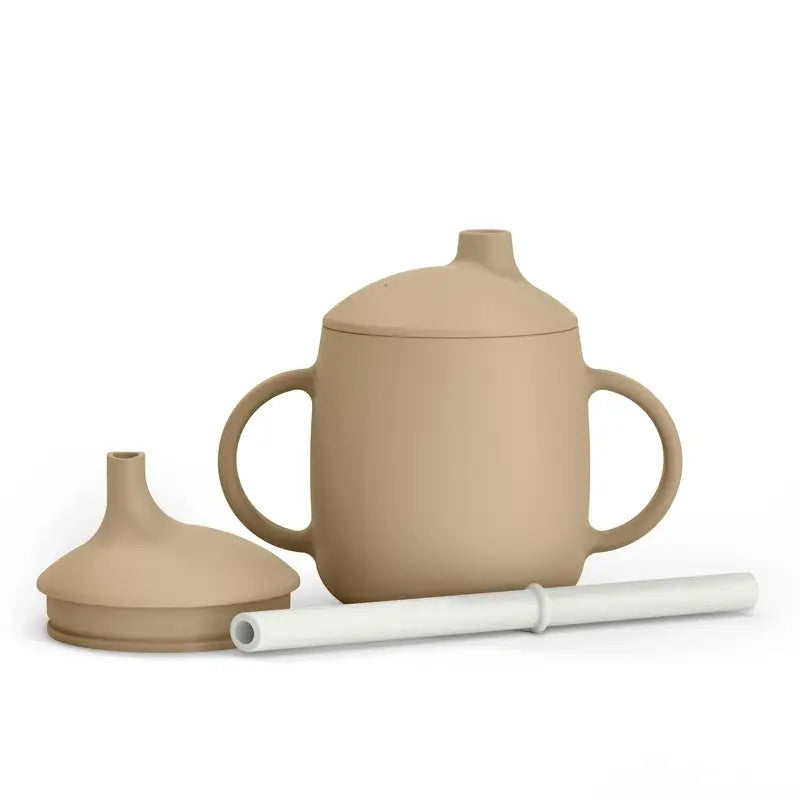 Suavinex Vaso Aprendizaje 3-En-1 De Silicona, +6 Meses, Beige