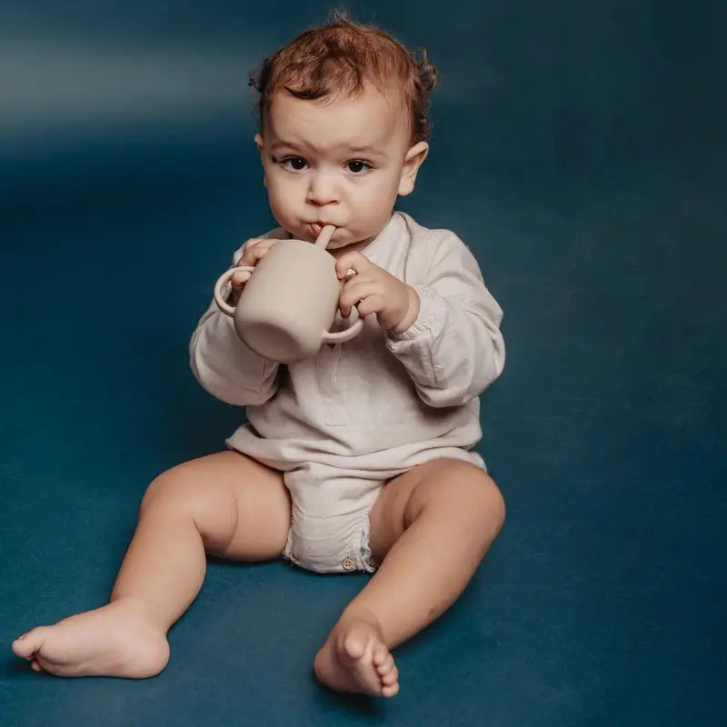 Suavinex Vaso Aprendizaje 3-En-1 De Silicona, +6 Meses, Beige