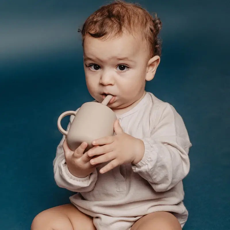 Suavinex Vaso Aprendizaje 3-En-1 De Silicona, +6 Meses, Beige