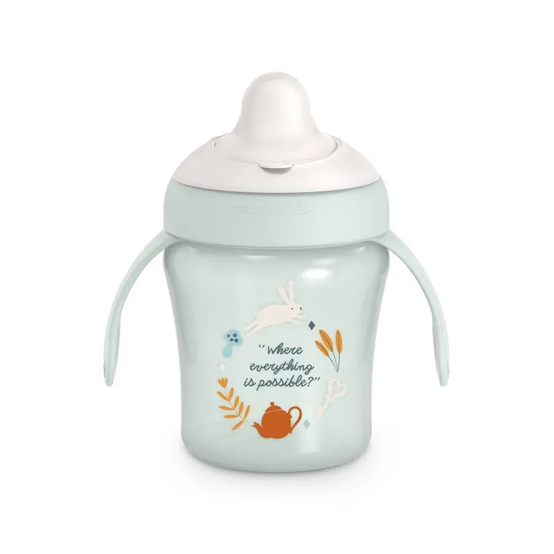 Suavinex Vaso Aprendizaje Bebé Boquilla Rígida Antidesgarro, 200 Ml, +6 Meses, Verde Wonderland