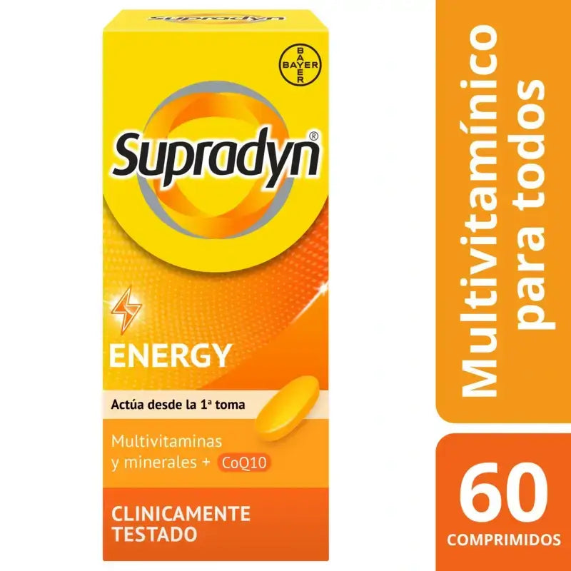 Supradyn Energy Vitaminas, Minerales, Energía y Vitalidad, 60 Comprimidos