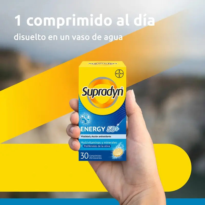 Supradyn Energy 50+ Vitaminas y Energía, 30 Comprimidos Efervescentes