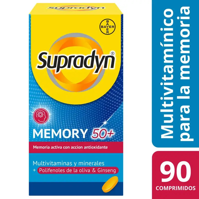 Supradyn Memory 50+ Vitaminas, Minerales y Energía con Ginseng, 90 Comprimidos