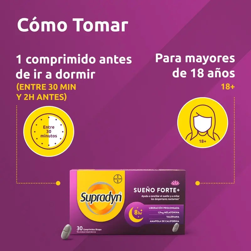 Supradyn Sueño Forte+ Reduce Despertares Nocturnos, 30 Comprimidos
