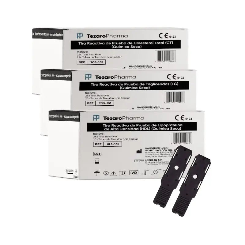 Surgicalmed Tiras Reactivas Y Tubos Para Pruebas De Colesterol Hdl, 25 Tiras + 25 Tubos