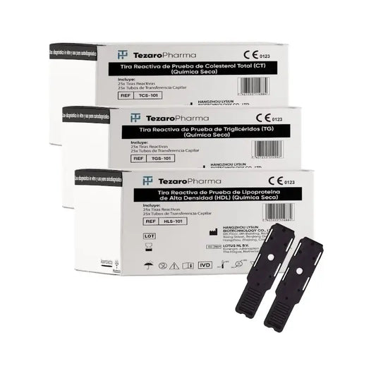 Surgicalmed Tiras Reactivas Y Tubos Para Pruebas De Colesterol Hdl, 25 Tiras + 25 Tubos