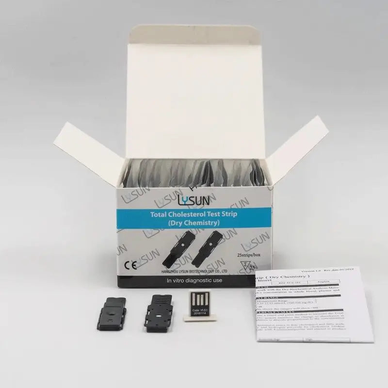 Surgicalmed Tiras Reactivas Y Tubos Para Pruebas De Colesterol Total, 25 Tiras + 25 Tubos