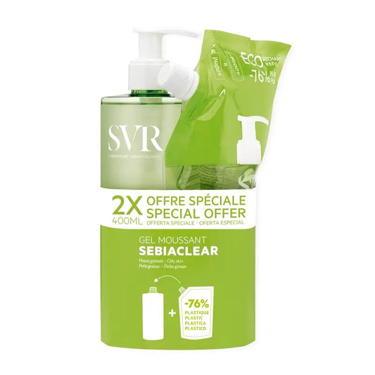Svr Sebiaclear Gel Moussant 400 Ml + Eco Recarga 400 Ml