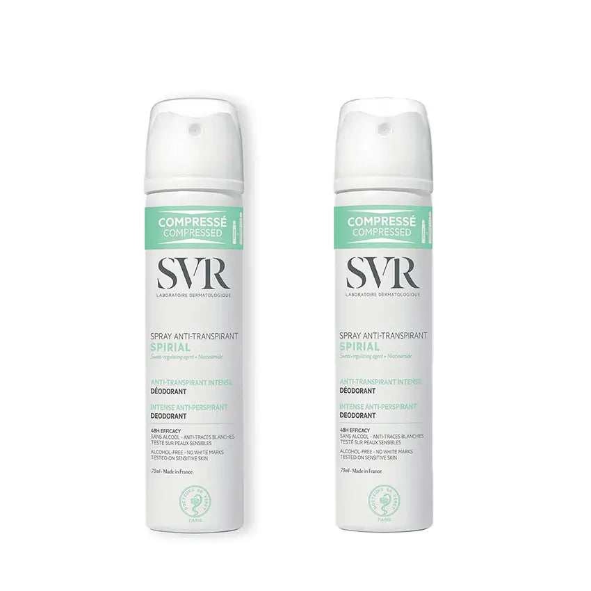 SVR Spirial Desodorante Antitranspirante Piel Sensible Spray, 2x75 ml