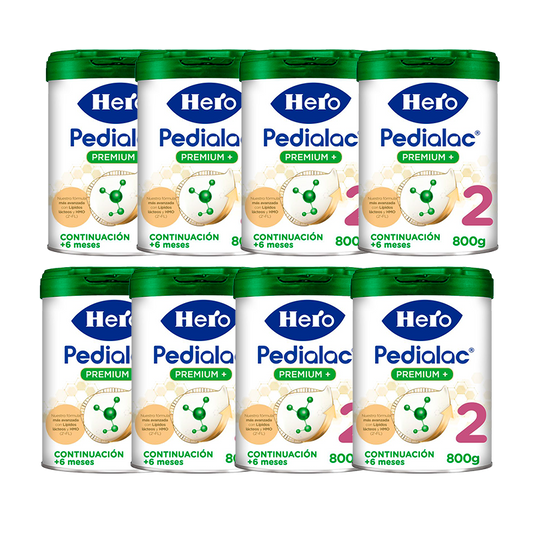Pack 8 X Hero Baby Pedialac Leche 2 Bote, 800 gr