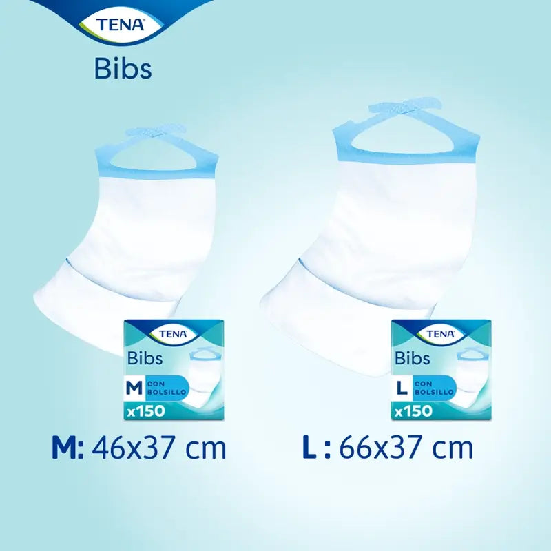 Tena Bibs Talla M, 150 Unidades