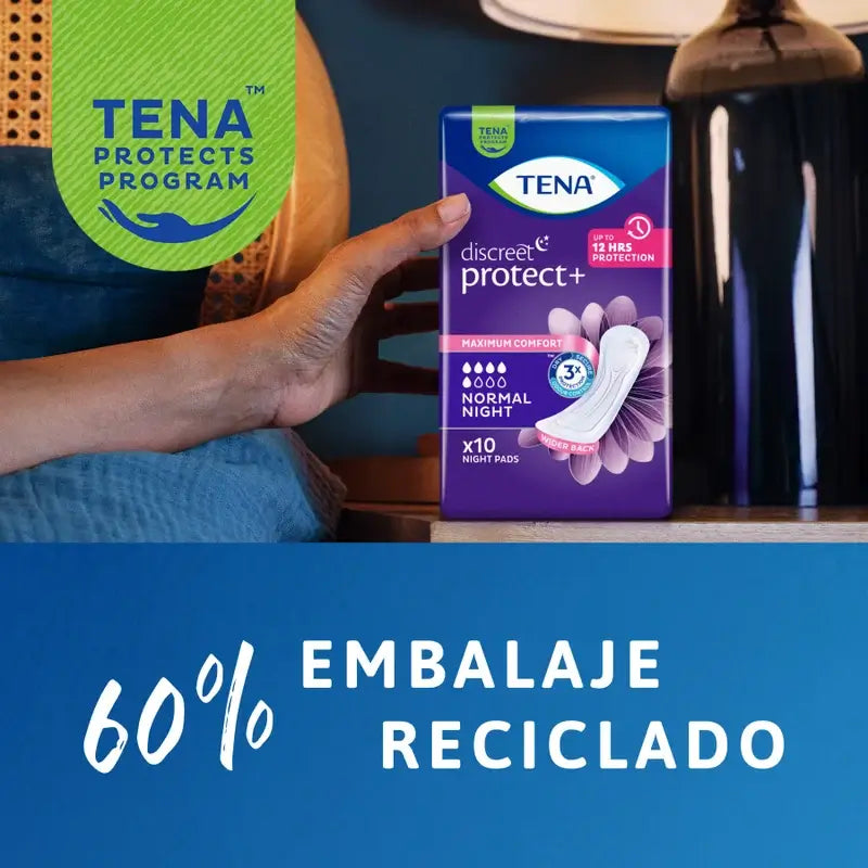 Tena Discreet Normal Night, 10 Unidades