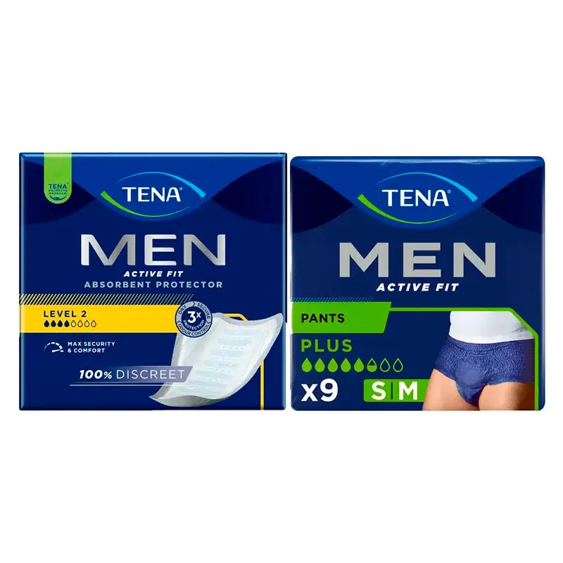 TENA Men Level 2 Incontinencia 1x20 uds + TENA Men Pants Active Medium 1x9 uds
