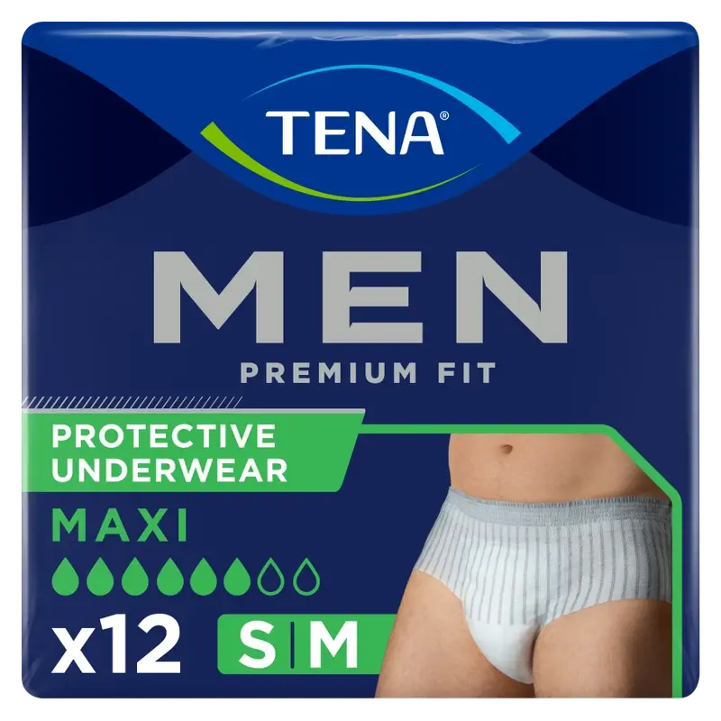 Tena Men Pants Premium Fit Maxi Talla S-M, 12 Unidades