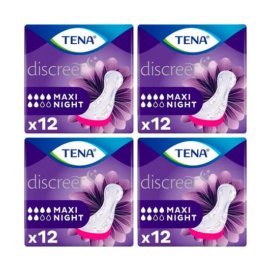 Tena Pack Lady Compresa Maxi Night, 4 X 12 Unidades