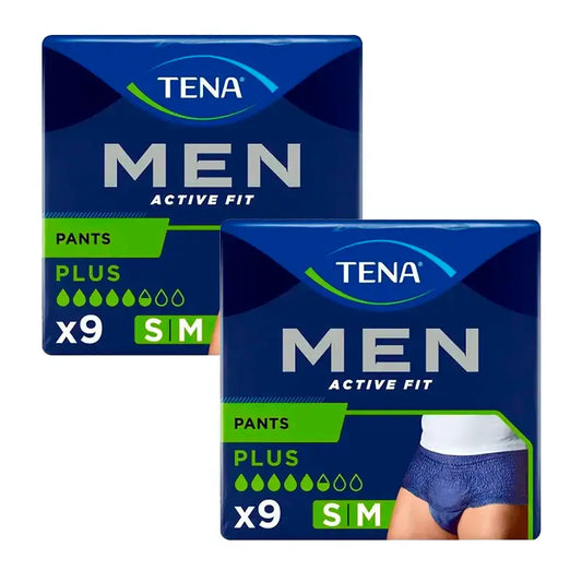 Tena Pack Men Pants Active Talla S-M, 2 X 9 Unidades