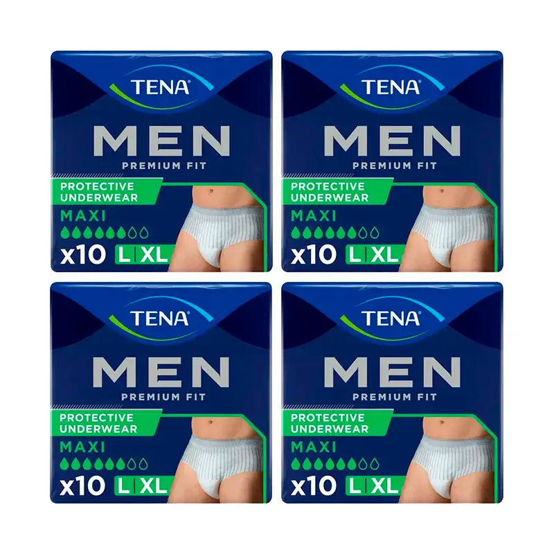 Tena Pack Men Pants Premium Fit Maxi L-XL, 4 X 10 Unidades