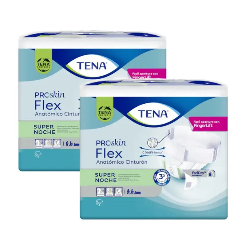 Tena Pack Pañal Flex Anat Cinturon Talla L Supernoche, 2 X 1 Unidad