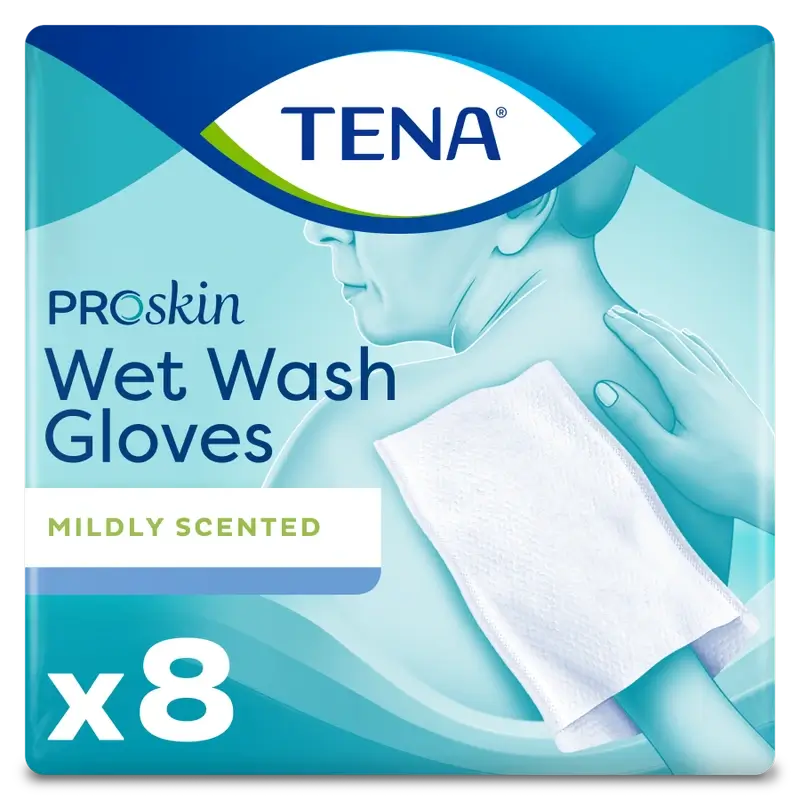 Tena Proskin Manoplas Húmedas, 8 Unidades