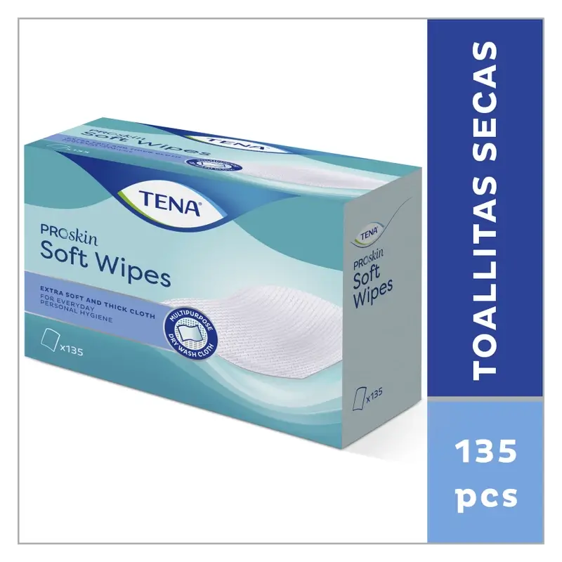 Tena Proskin Toallita Seca, 135 Unidades
