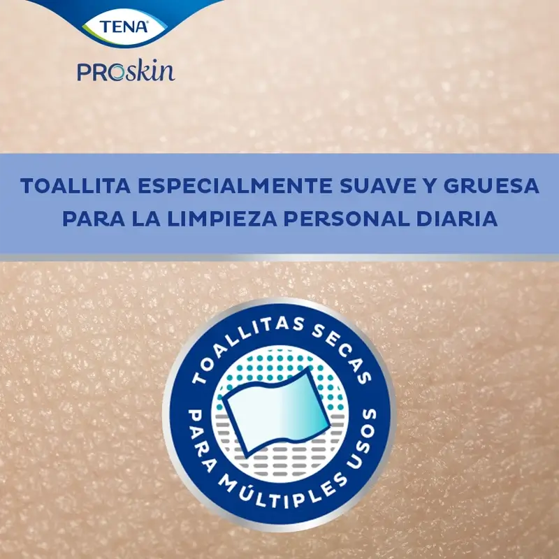 Tena Proskin Toallita Seca, 135 Unidades