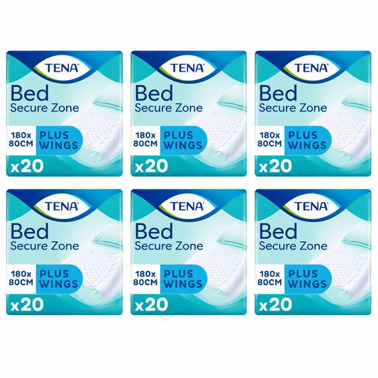 Tena Protector De Cama Bed Plus 80 X 180, 20 Unidades , pack 6