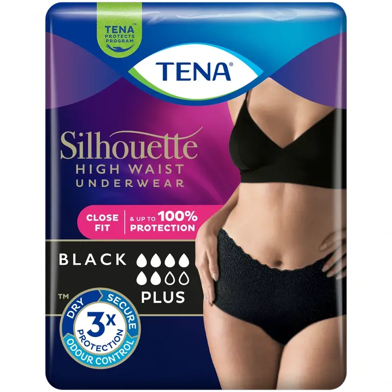 Tena Silhouette Noche Plus Cintura Alta Talla L, 8 Unidades